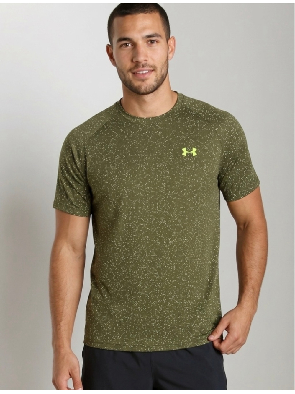 Under Armour Men Tech 2.0 Pixelate Short Sleeve Shirt Green men's large 1699